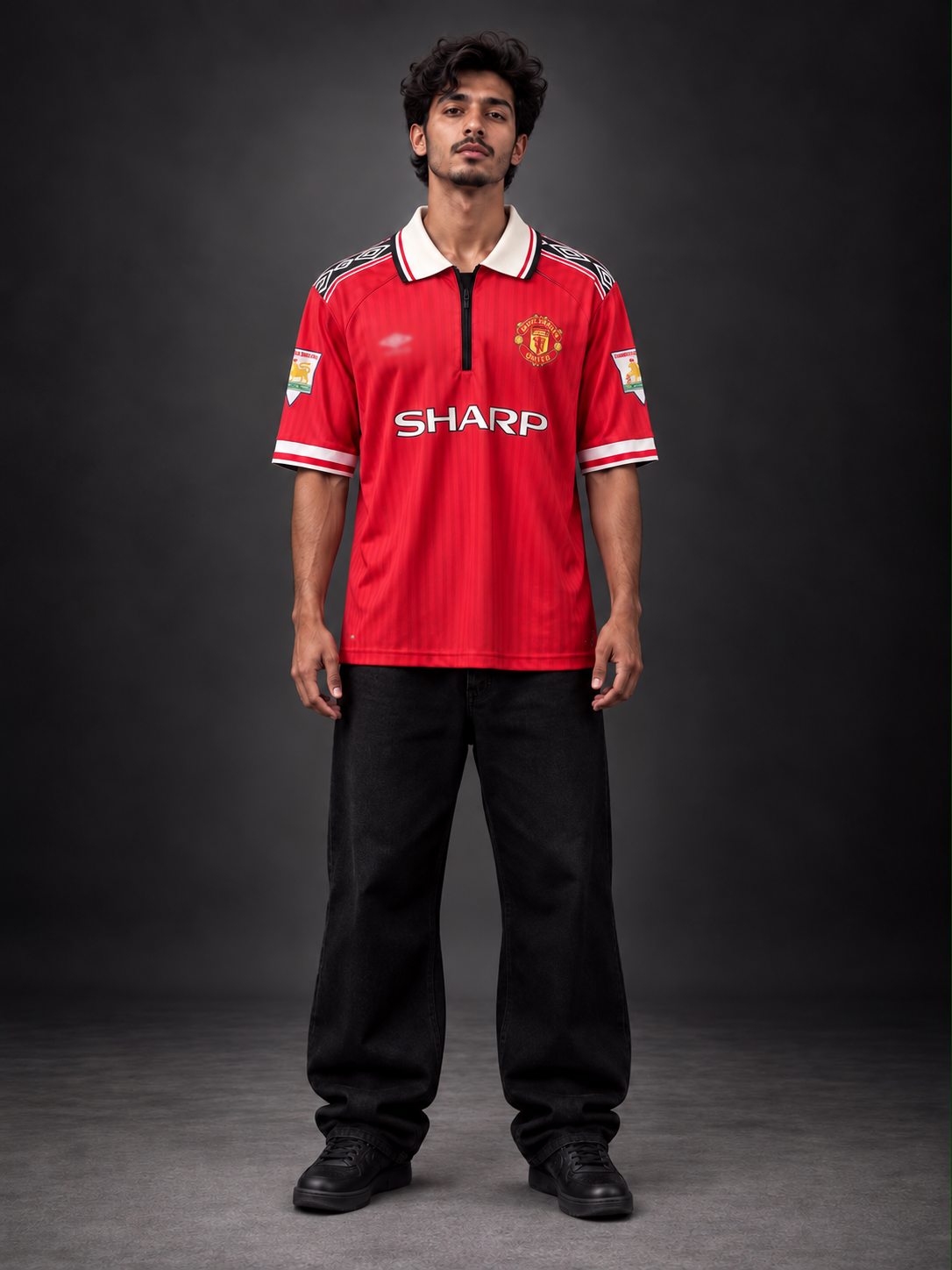 Manchester United 1998/99 Retro Beckham Jersey | Oversize Collar | 90 Plus