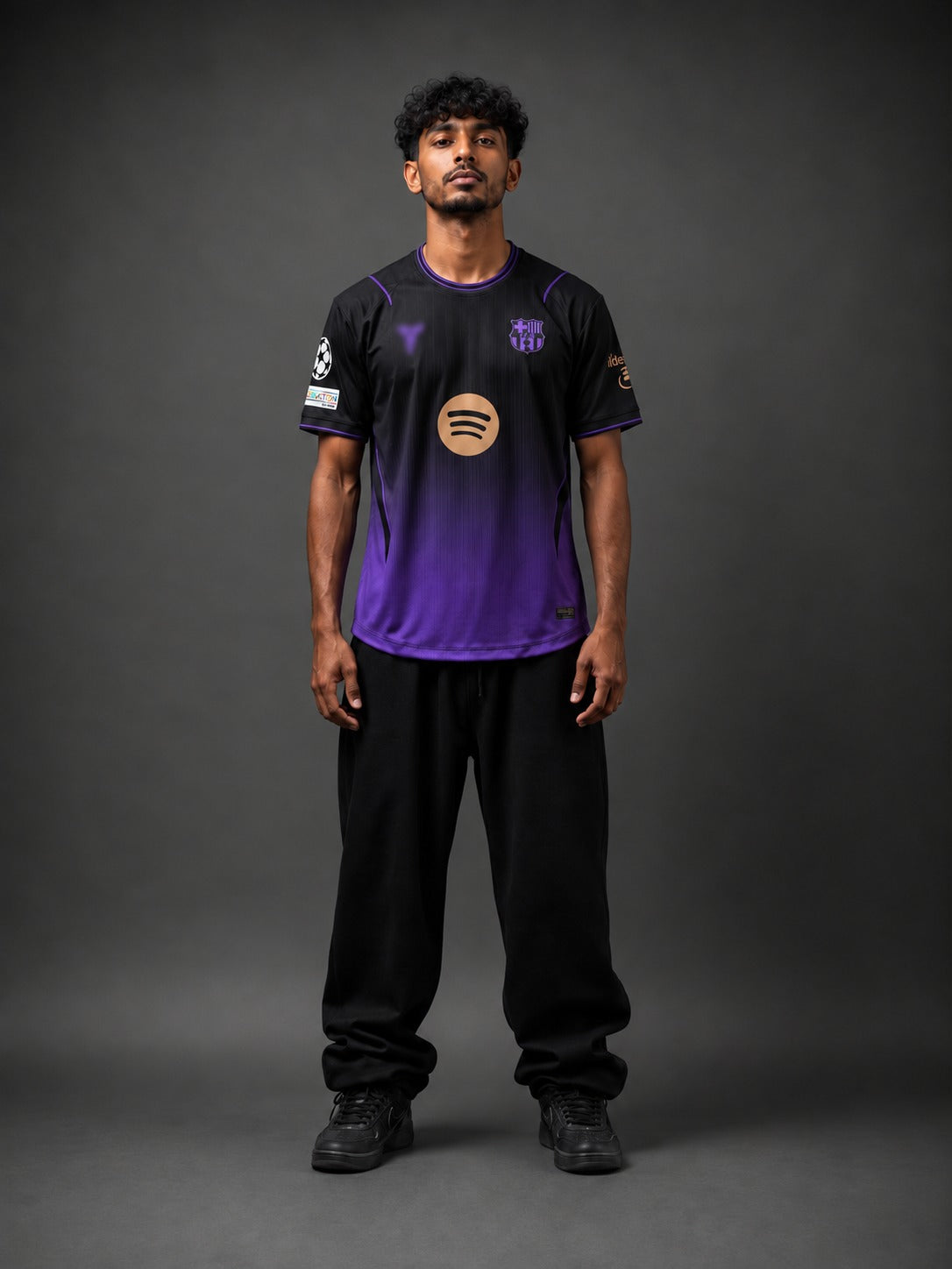 Barcelona Lamine Yamal #10 Black Purple Away Jersey | Sublimation | 90 Plus