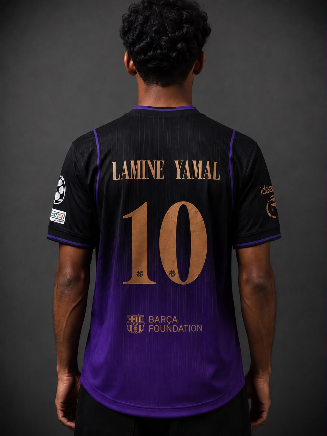 Barcelona Lamine Yamal #10 Black Purple Away Jersey | Sublimation | 90 Plus