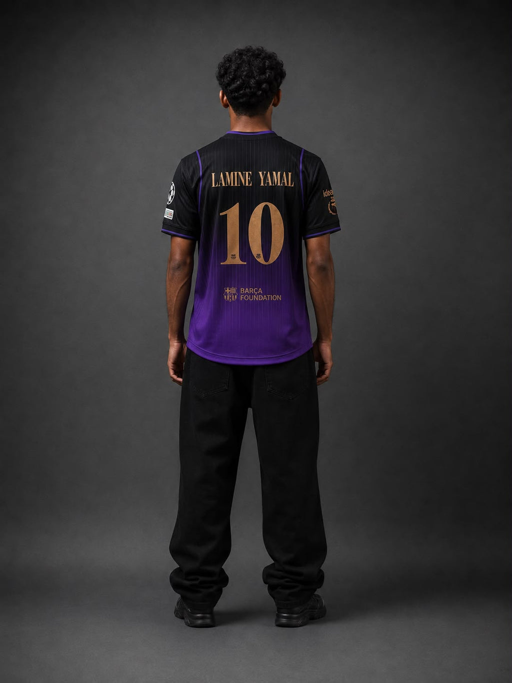 Barcelona Lamine Yamal #10 Black Purple Away Jersey | Sublimation | 90 Plus