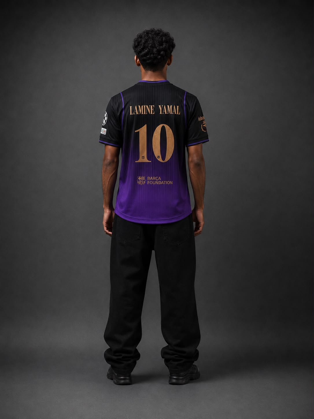 Barcelona Lamine Yamal #10 Black Purple Away Jersey | Sublimation | 90 Plus